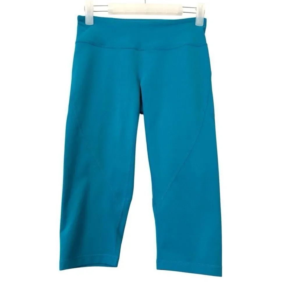 Zella Pull-On Stretch High-Rise Activewear Yoga Workout Capri Leggings Blue XS